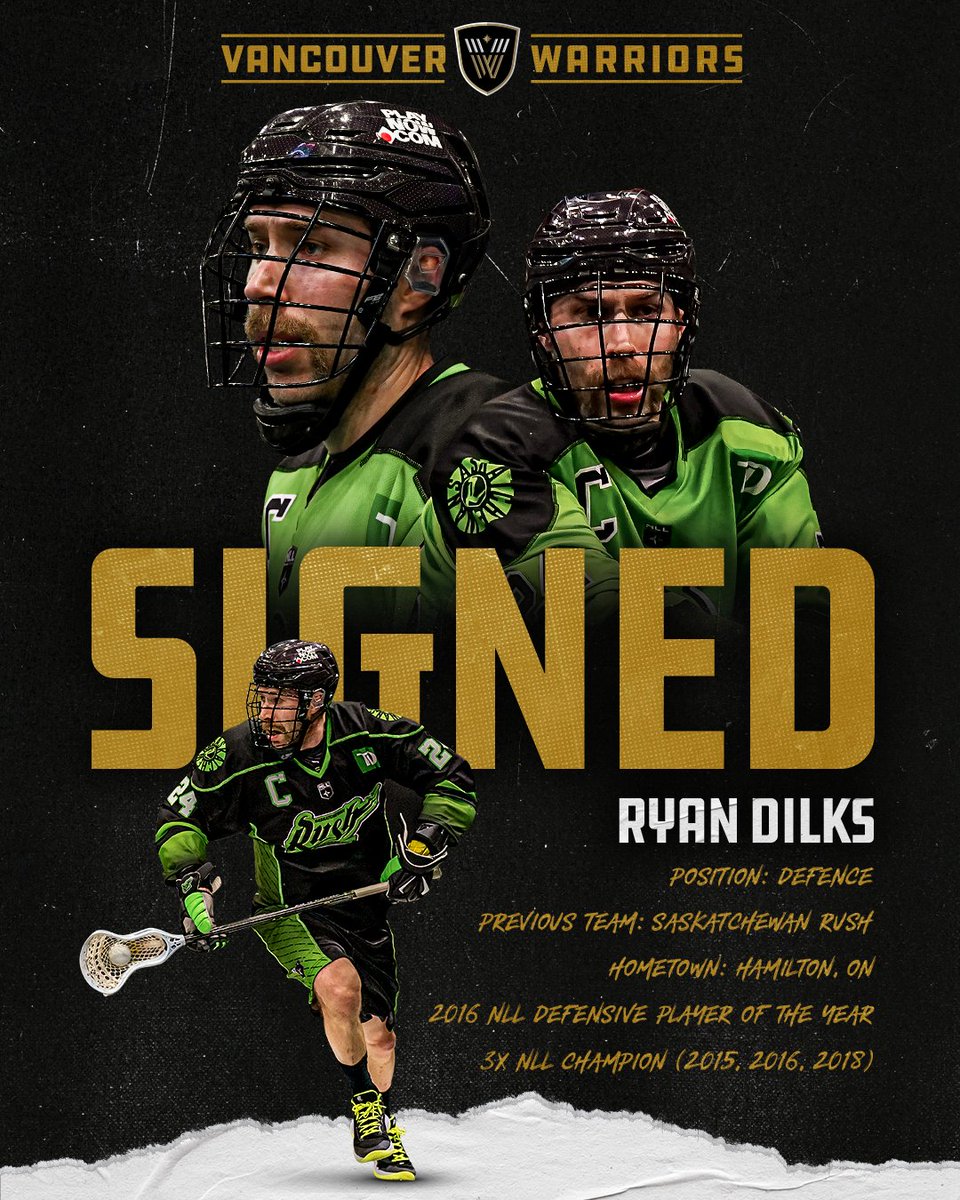 A veteran defender on our side. 💪

✍️ The Vancouver Warriors have signed defenceman Ryan Dilks. [Pending League Approval]

DETAILS | bit.ly/3rVPIrw