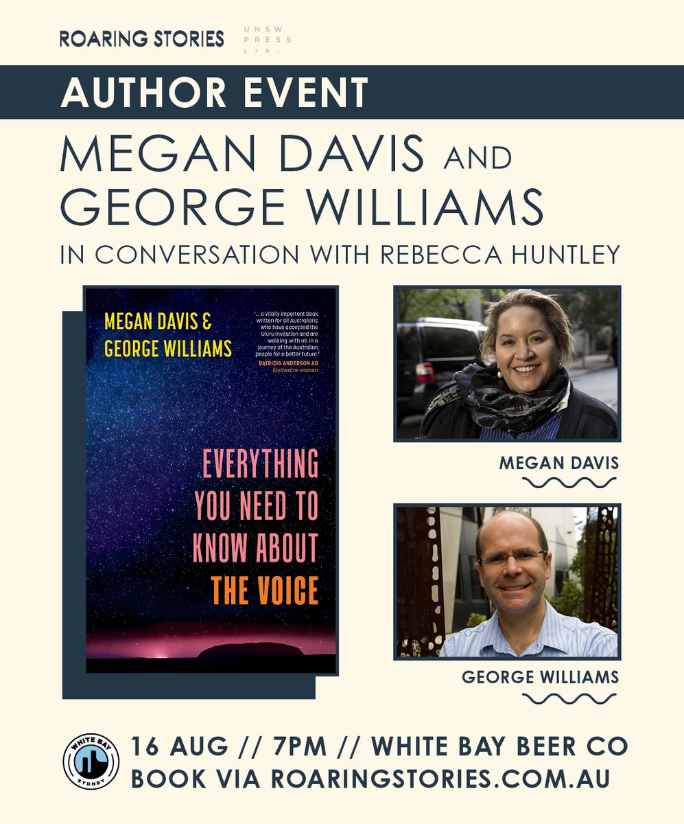 Our event with Megan Davis and George Williams on the Voice is almost sold out! Get your tickets now to avoid missing out. 

…toknowaboutthevoice.eventbrite.com.au @newsouthpub