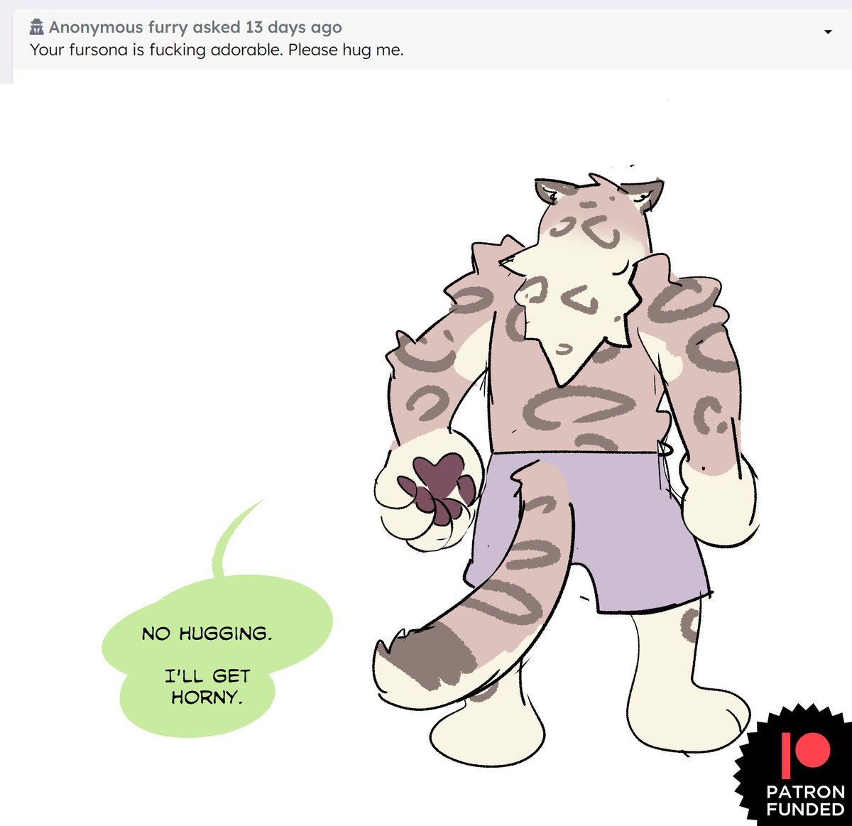 No touching, he's sensitive.