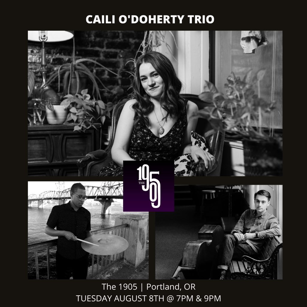 Playing at The 1905 in Portland this Tues 8/8 @ 7pm + 9pm. Hope to see you there! 

#cailimusic #bam #livemusic #portlandjazz #pdxjazz #the1905 #cailiodohertytrio