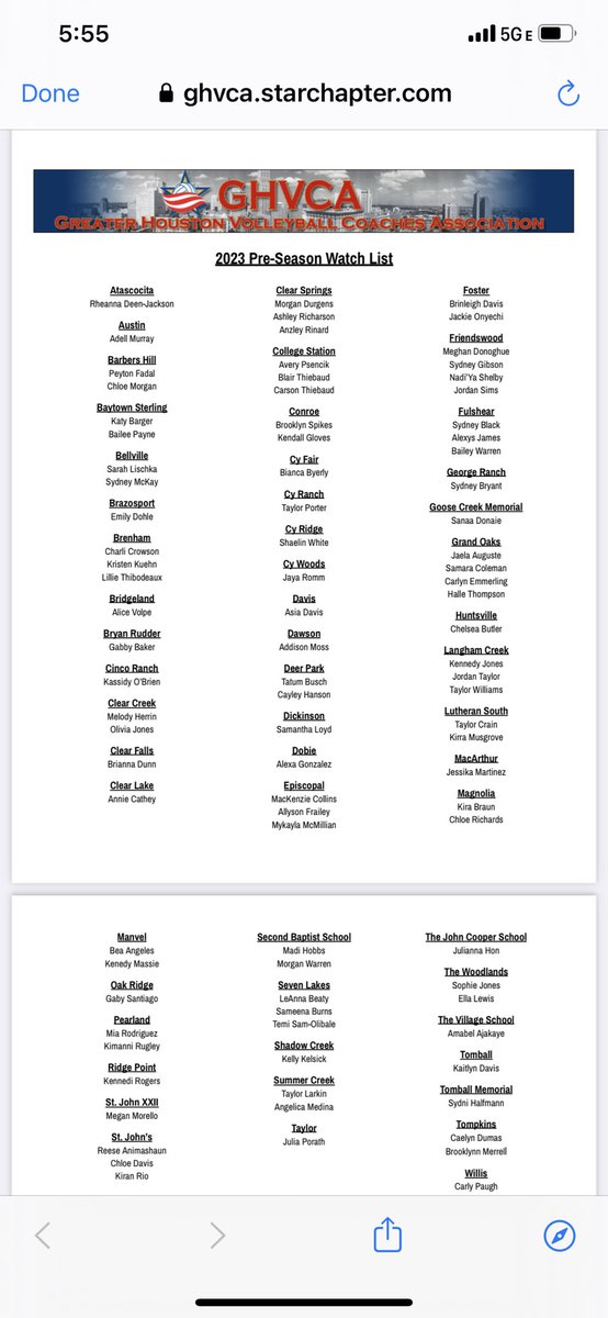 Congratulations to senior <a href="/Chelseabutler01/">Chelsea Butler</a> on making the <a href="/GHVCA/">HOUSTON COACHES</a> Preseason Watchlist for 2023! We can’t wait to see what she and the Last Hornets do this season!!!