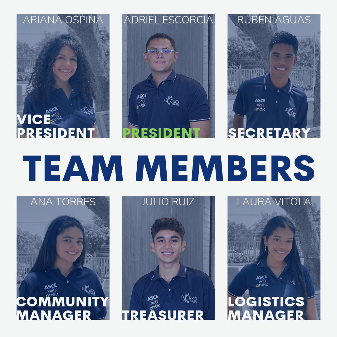 asceuninorte's tweet photo. Les presentamos a los miembros que durante el semestre harán que ASCE Uninorte 💙🤍 se destaque entre los estudiantes a través de actividades que  fortalezcan su formación profesional y personal como ingenieros civiles👷👷‍♀️ https://t.co/4LjosUuU5a