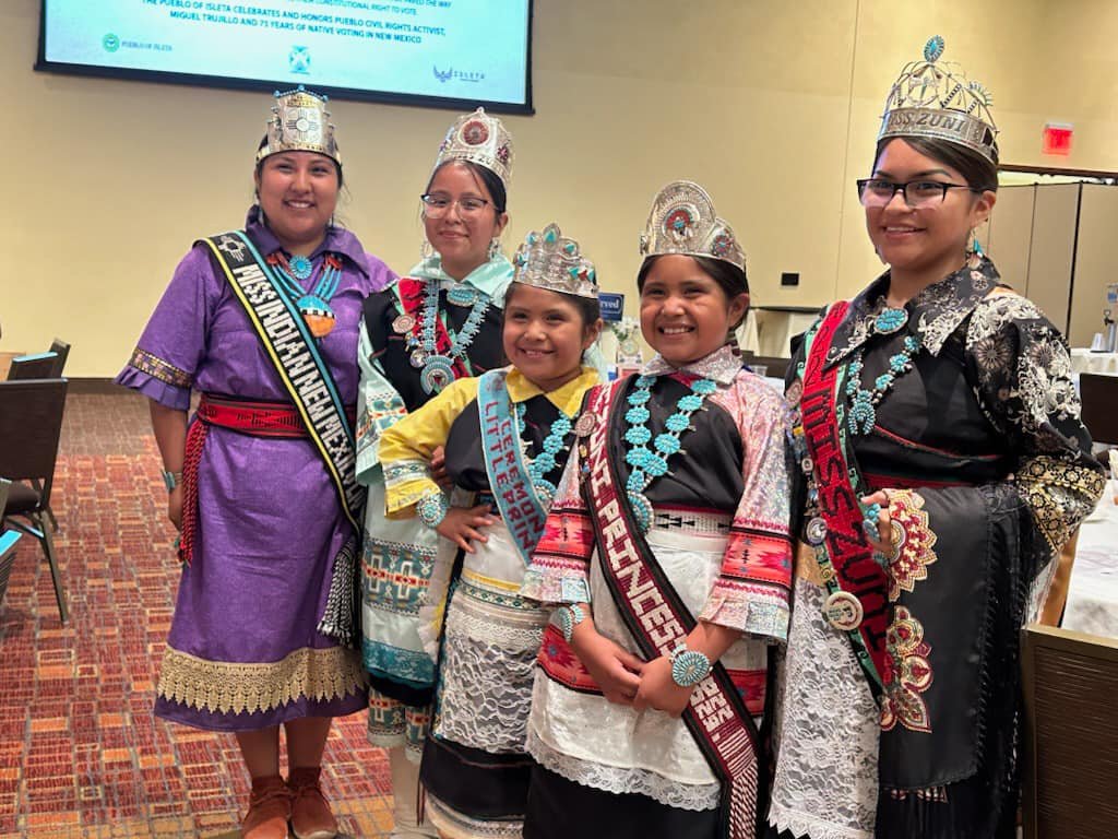 LtGovMorales's tweet image. This week we celebrate the 75th anniversary of Indigenous voting in New Mexico. Proud to join Tribal leaders to honor civil rights leader Miguel Trujillo, whose work extended the franchise ensuring the right of Native Americans to vote, key to our democracy. #NativeVote #nmpol