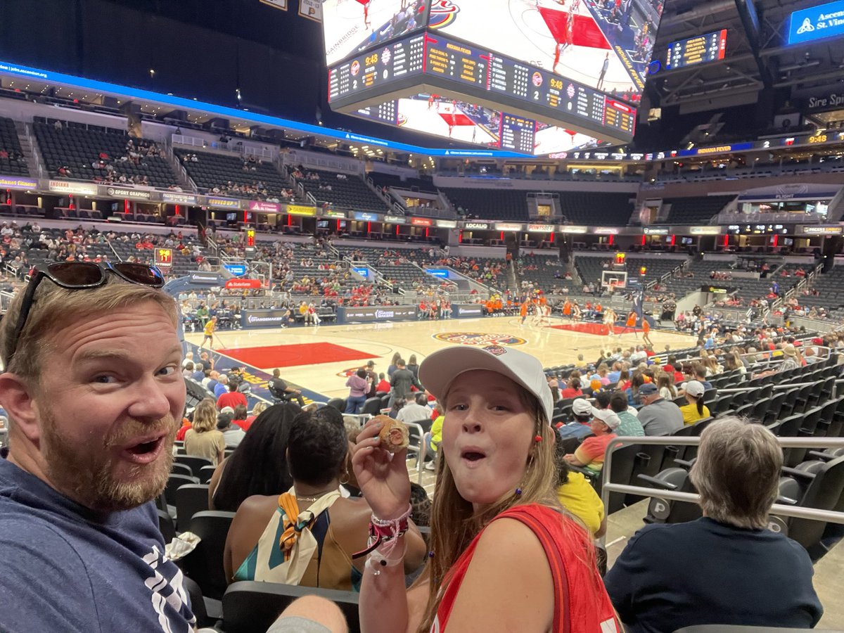 gregdemop's tweet photo. All she wanted for her birthday was to see an @IndianaFever game! #fevergamenight #happybdayEva #gofeverbball https://t.co/78VPu9MM3D