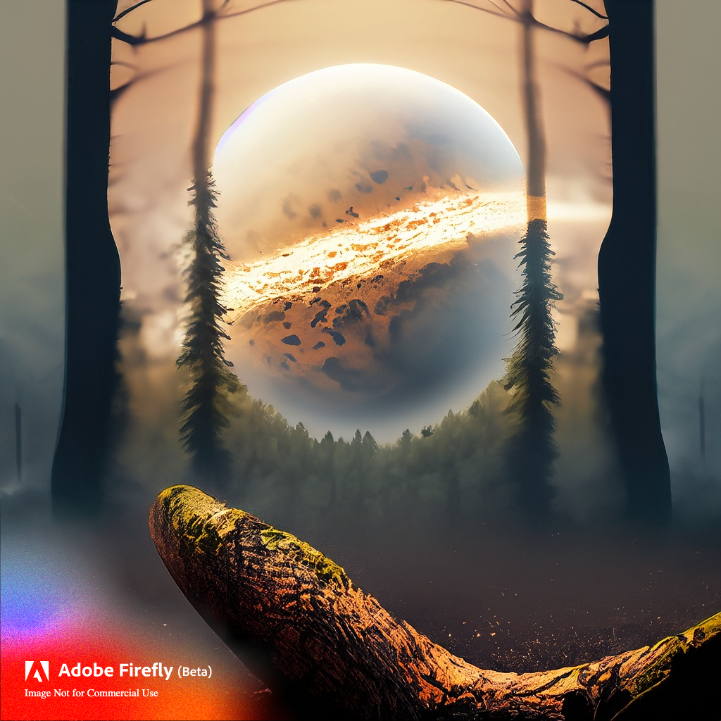 tid3bitGalaxy's tweet photo. ＼GM🌄GM／

I can see something over the trees...
What can you see there?

Let's share your image w/ #SolaPlanets

❤️&amp;RT😉and follow me🪐🪐
#AdobeFirefly #futurescape https://t.co/b6IWOl3XHA