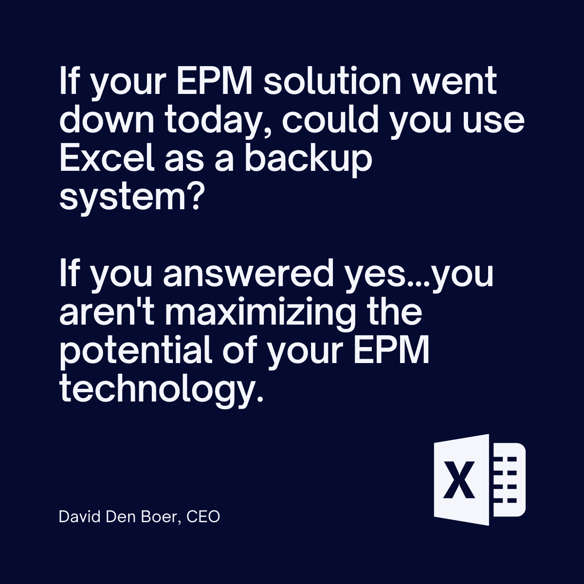 Column5's tweet photo. The most valuable EPM features are often overlooked when your solution is simply to automate Excel. When EPM is implemented properly, it can do so much more. Contact us today to have a discussion to learn where your solution may be missing significant ROI. https://t.co/qBnqf5x907 https://t.co/t3Tbmd35cy