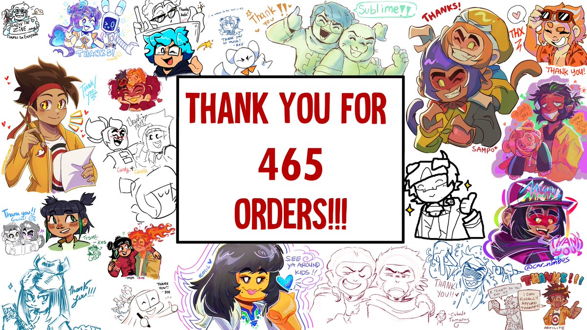 Guess what? We ended up receiving 465 ORDERS!!! That's CRAZY!! Thank you to every single person who ordered a bundle and everyone who's been supporting this project! 
A few of our contributors got together and did a draw pile as a big thank you for your support!! 🎨♥️
