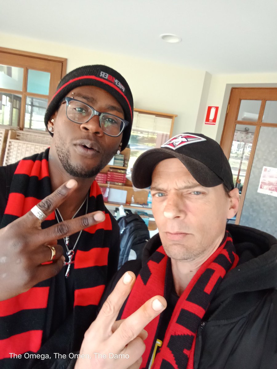 M1SHINATOR's tweet photo. Taking my bro Malekani to his first @7AFL game today. @essendonfc #GOBOMBERS https://t.co/KOFEoXT5vI