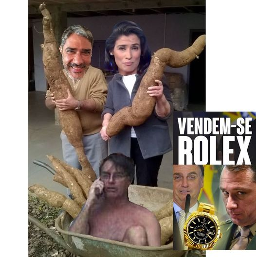 carlos_tonet's tweet photo. Delícia de Jornal Nacional.

Mais uma remessa de mandioca no cu do Parvo. Daquelas bem grandes, com casca, barro e rama.

Bonner e Renata mostrando pro Brasil todo a tosquice do chinelão barato tentando vender Rolex que ganhou em viagem oficial.

#chinelão #casqueiro #Grota https://t.co/fzks7dADjN