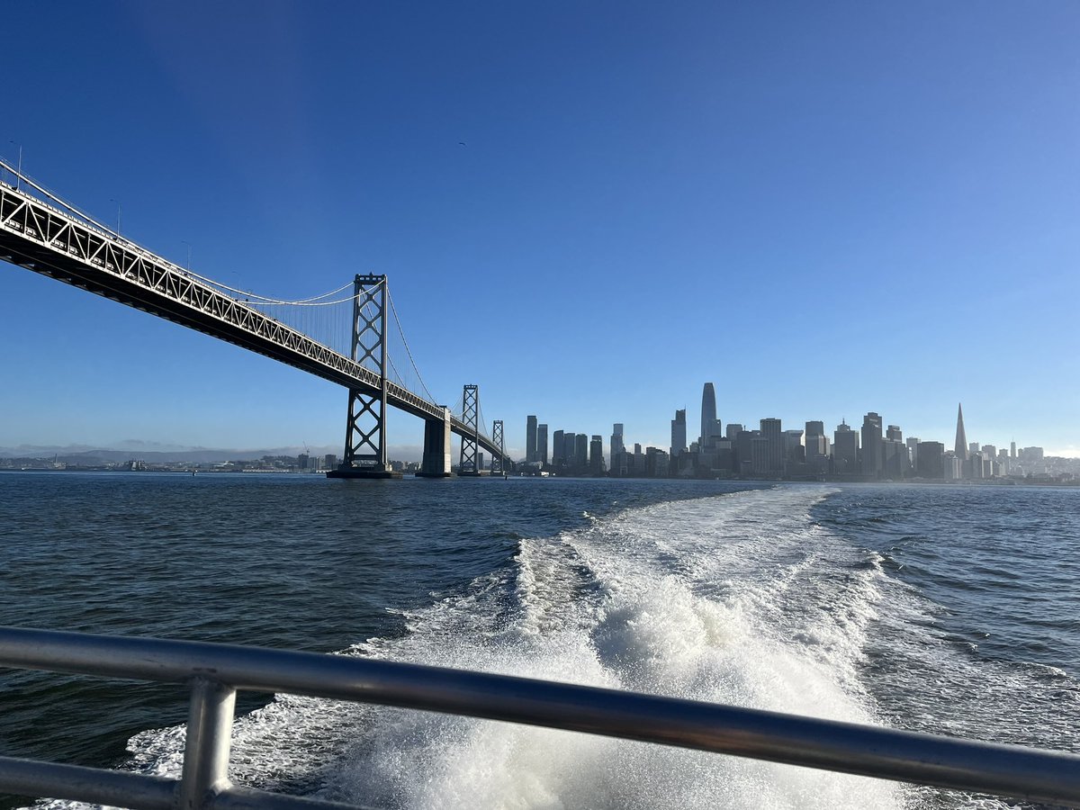 The view from the little-known @TISFFerry, which travels between downtown San Francisco and Treasure Island — for all of $5 a ride. #BestOfDowntownSF