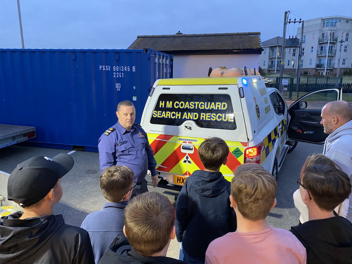 KYAdventurers's tweet photo. Thank you to Garry and team at HM Coastguard Crosby for giving up their evening to provide our young adventurers with a presentation on coastal safety, the history of HM Coastguard and for showing us their vehicles and their important lifesaving equipment. Thank you #hmcoastguard https://t.co/tqV1WlZ6FG