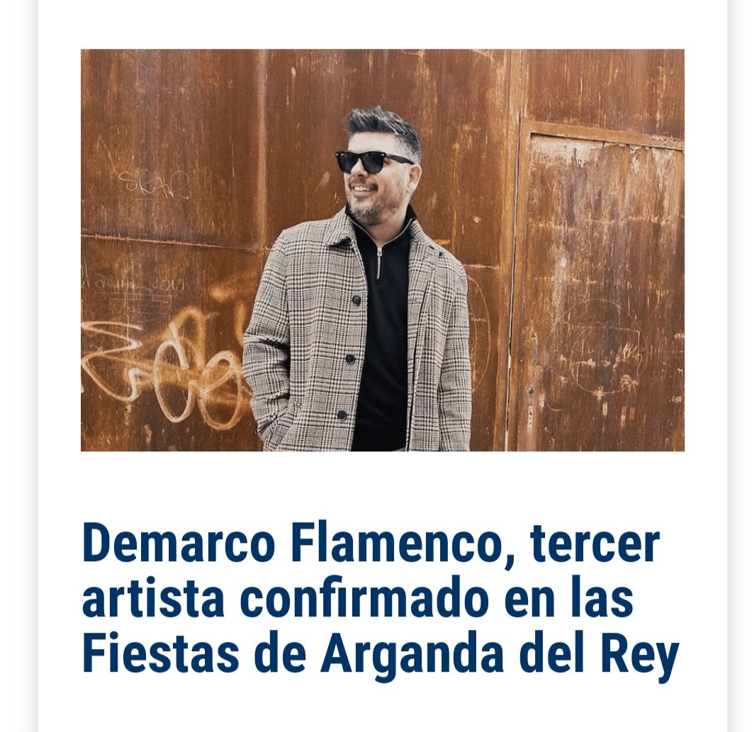 Demarco Flamenco tercer artista confirmado para las fiestas de Arganda del Rey. Sera el 3 de Septiembre en la plaza del Ayto. (Entrada Gratuita). <a href="/Radiole_oficial/">Radiolé</a> <a href="/diarioarganda/">Diario de Arganda</a> <a href="/TopRadioES/">Top Radio</a>