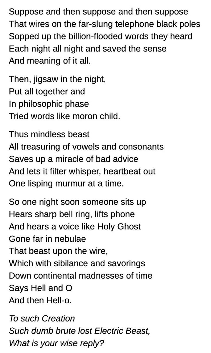 Turns out Ray Bradbury wrote a poem about large language models, he just didn’t know it.