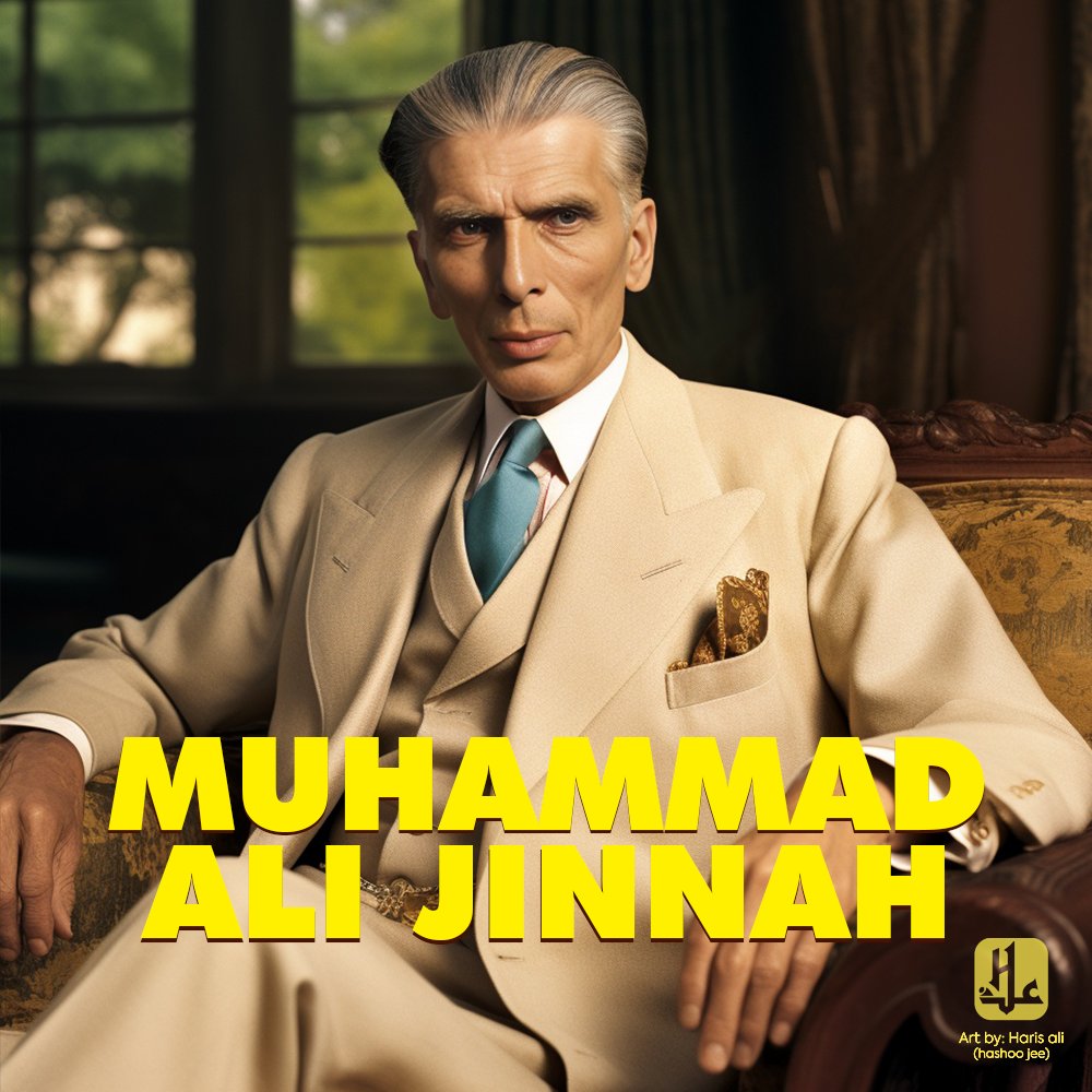 Harisali_NFT's tweet photo. Muhammad Ali Jinnah was a barrister, politician and the founder of Pakistan.
.
.
.
#quaideazam #gandhi #liaquatalikhan #allamaiqbal #zulfiqaralibhutto #benazirbhutto #abulkalamazad #ziaulhaq #midjourney #midjourney5 #midjourneyartwork #aiart #ai https://t.co/foHQfeSB2j