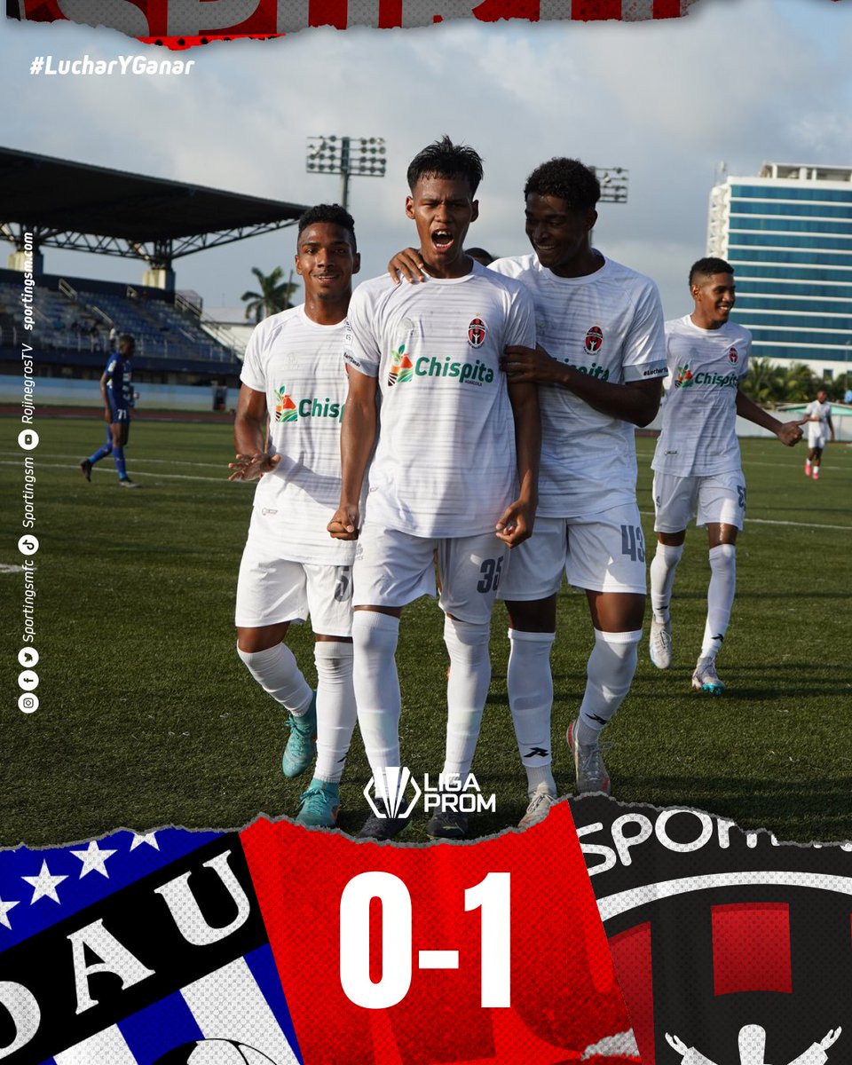 sportingsmfc's tweet photo. ¡GRAN TRIUNFO DE LA PROM EN COLÓN! 🔥

Con un golazo de chilena de Jhamir Him, el equipo #SportingProm se impuso 0-1 al  @ArabeUnido_ en la Jornada 3 de la @liga_prom 🔴⚫

Los rojinegros llegan a 9 puntos y mantienen el invicto en la Conferencia Este Norte.

#LucharYGanar💪 https://t.co/ezRxjvwwpy