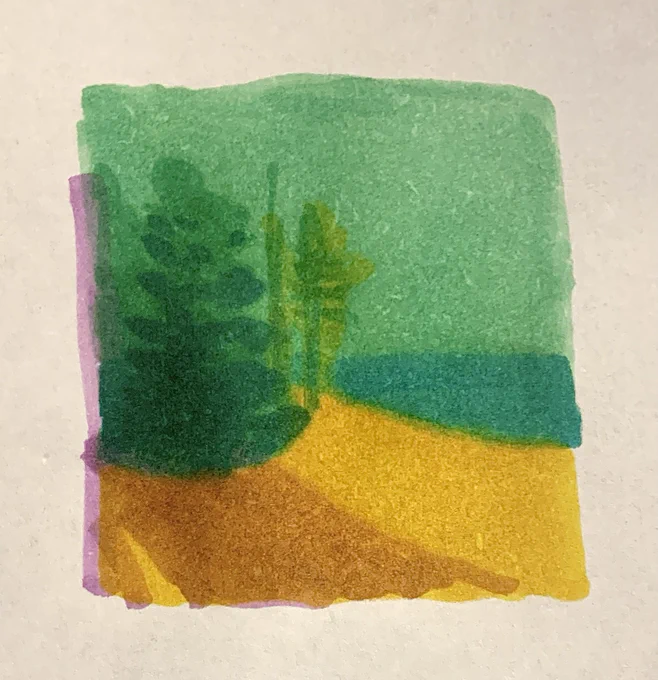 Tiny marker studies done from photos I took on Madeline Island, WI