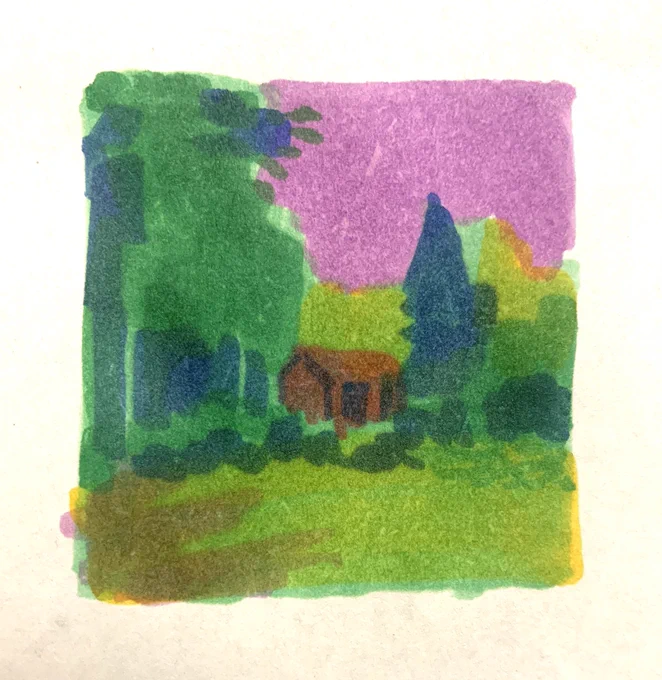 Tiny marker studies done from photos I took on Madeline Island, WI