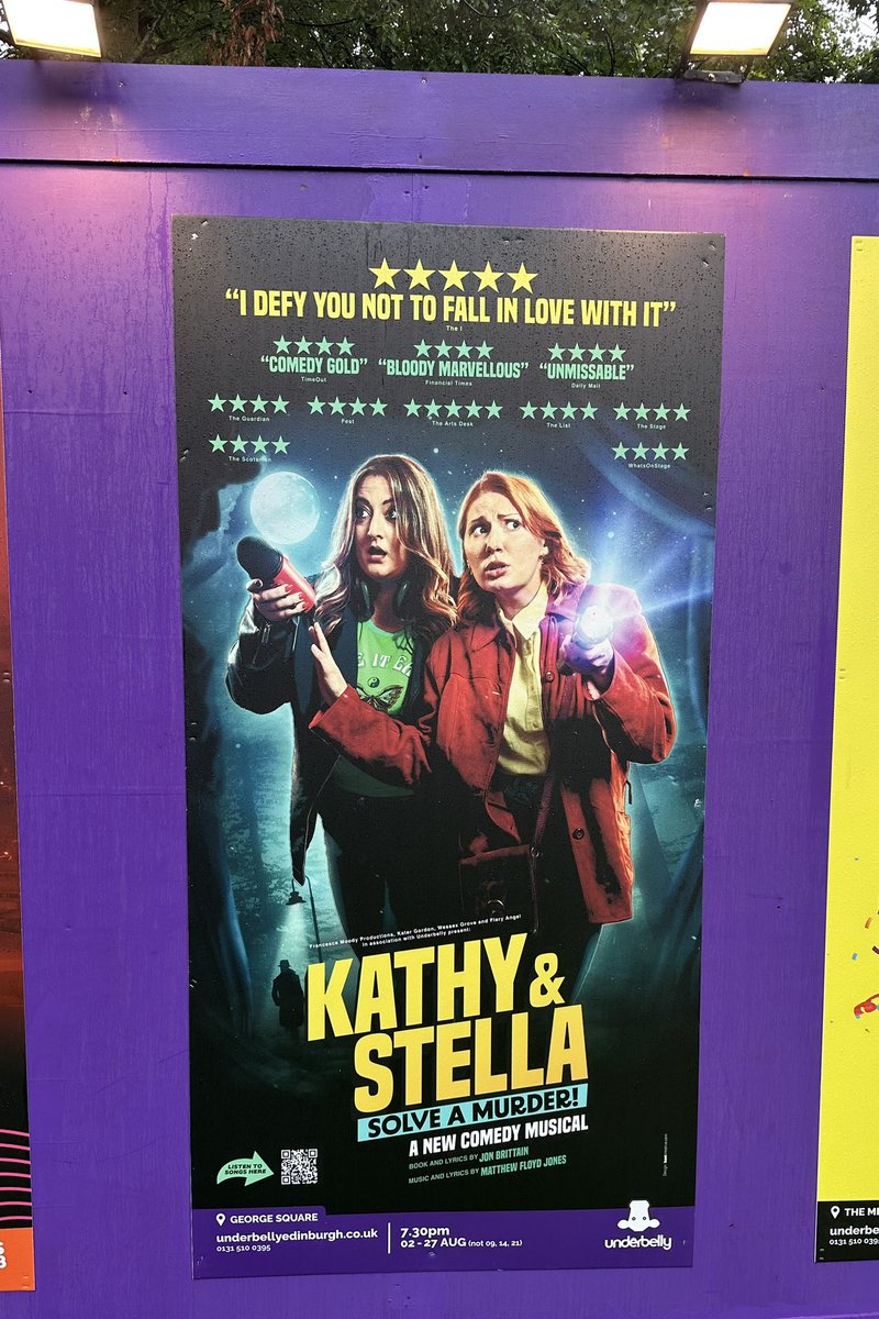 Standing ovation for #KathyAndStellaSolveAMurder this evening <a href="/FollowTheCow/">Underbelly Edinburgh</a>. Hilarious from start to finish. Surely awards to follow #EdFringe <a href="/KathyStellaMP/">Kathy & Stella Solve a Murder!</a>