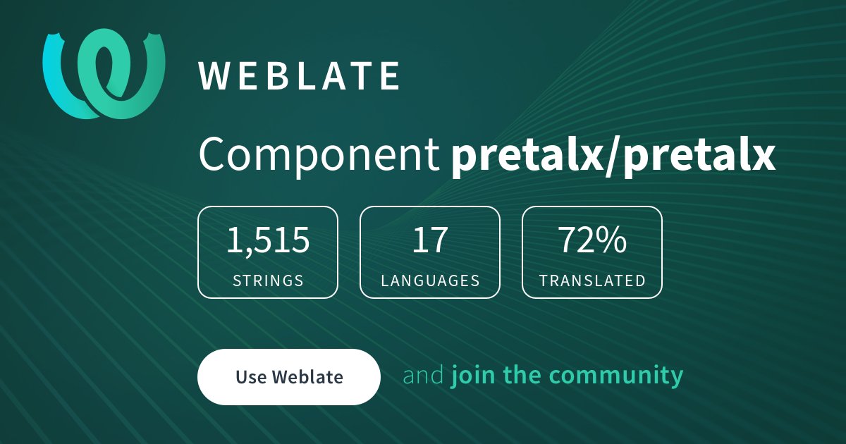 We're rapidly advancing towards a new pretalx release. 

So, everybody who doesn't use pretalx in English: this weekend is the best time to add translations, as anything that is added now, will make it into the new release! Head over to translate.pretalx.com/projects/preta… :)