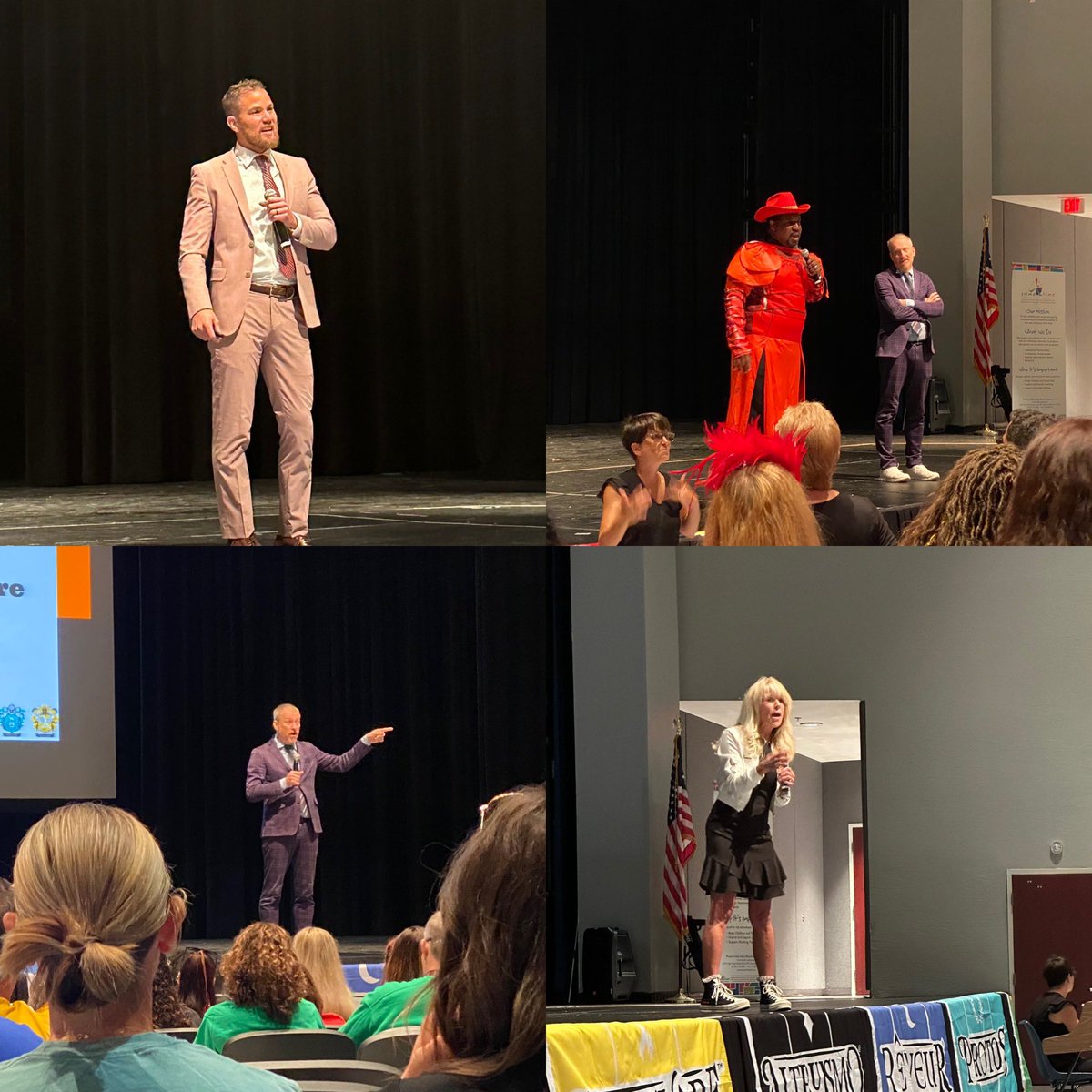 sharongator1's tweet photo. Words can’t describe how excited we are about this year after hearing from some of the best from  @ronclarkacademy. We left inspired  &amp; excited about this school year. Thank you @mrronclark_ , @kimbearden, @heykoreycollins, &amp; @JBernadin.  #6houses1family @SLLpbc @WPEUnicorns https://t.co/LiYf60O12O