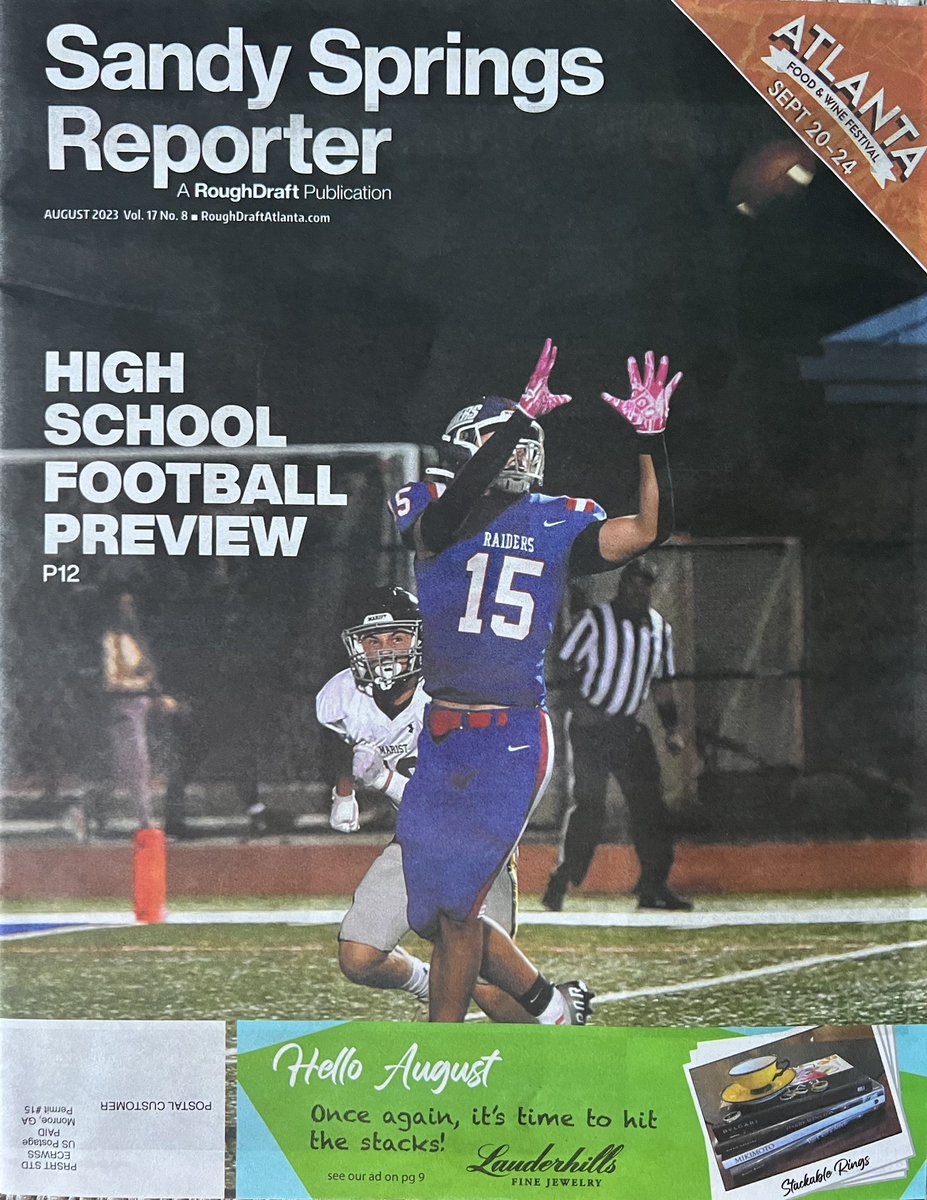 There’s nothing better than opening your mailbox and finding a Raider on the cover of the local newspaper. Football is back! Let’s GO Raiders! <a href="/levilinowes/">Levi Linowes</a> <a href="/RICSFootball/">Riverwood Football</a> <a href="/coach_s_cahill/">Shawn Cahill🏈</a> <a href="/grayrusselld/">Russell D. Gray</a> <a href="/ricsprincipal/">Kindra Smith, Ed. D.</a> <a href="/RoughDraftATL/">Rough Draft Atlanta</a>
