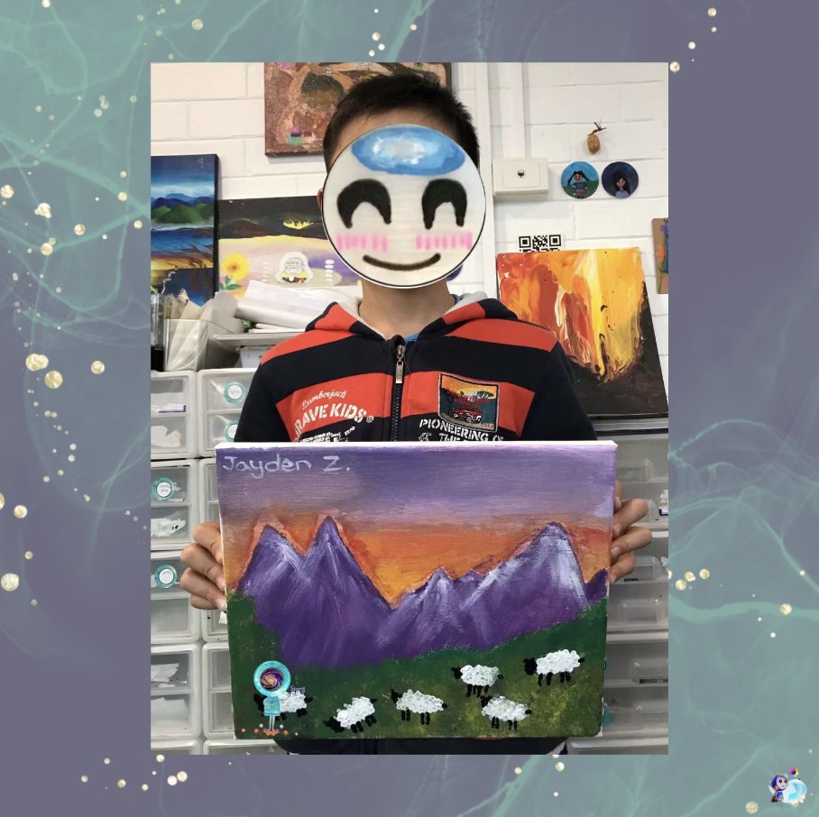 starryarts_'s tweet image. Our young and proud artists showing their beautiful and original mountain landscape paintings from land to sea.😊⛰️🌊
#artstudio #creativearts #offlineclasses #imagination #creative #artiframerobot #artwork #education #childrensartwork #landscape #landscapepainting