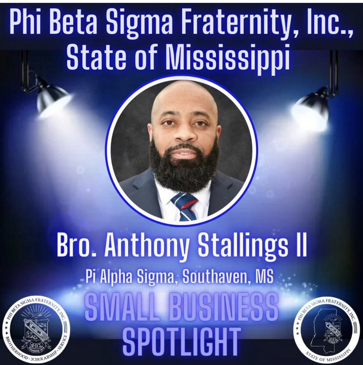 azace03's tweet photo. It is an honor to be recognized as part of Phi Beta Sigma, State of Mississippi’s Small Business Spotlight Friday for the month of August. I look forward to seeing future highlights of my fraternity brothers who own businesses in Mississippi. https://t.co/iYyQBNSbE9