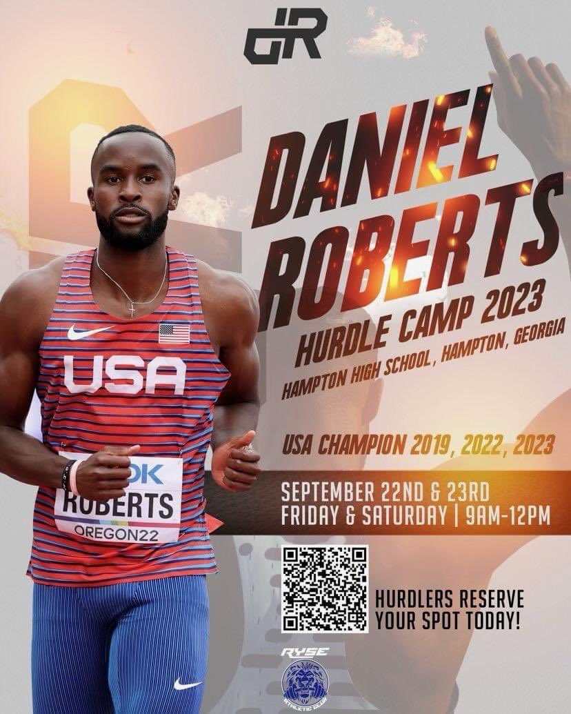 DrCrysWilliams's tweet photo. Interested in track? Olympian Daniel Roberts is holding a camp! 
Use the QR code to sign up!!!@McDonoughHS_AD @MHS_WarHawks https://t.co/1R0htPuuDc