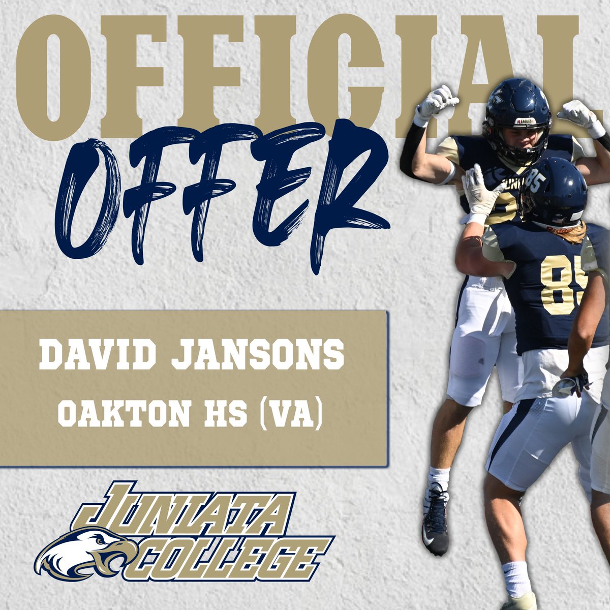 David Jansons (@david_jansons) on Twitter photo After a great conversation with <a href="/LucPolglaze/">Coach Luc Polglaze</a>, I’m very excited to have received an offer from <a href="/JuniataFootball/">Juniata College Football</a>. Thank you so much for this opportunity! @CoachOLTread <a href="/OCFootball3/">Oakton Cougars 🏈</a> After a great conversation with <a href="/LucPolglaze/">Coach Luc Polglaze</a>, I’m very excited to have received an offer from <a href="/JuniataFootball/">Juniata College Football</a>. Thank you so much for this opportunity! @CoachOLTread <a href="/OCFootball3/">Oakton Cougars 🏈</a>