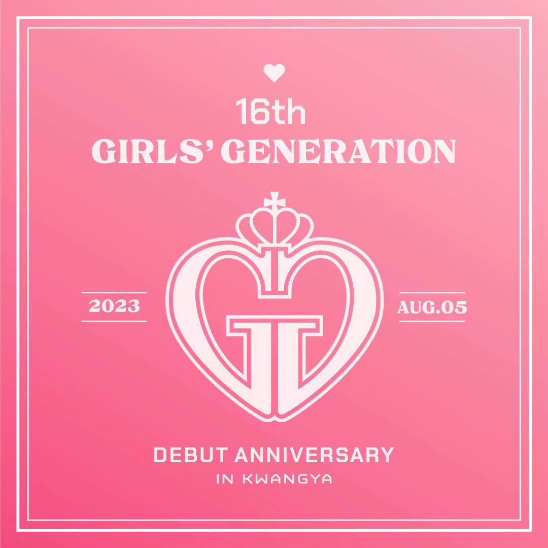 SNSD_0805's tweet photo. [GIRLS' GENERATION 16th Debut Anniversary EVENT] 

GIRLS' GENERATION의 데뷔 16주년을 축하합니다!
KWANGYA에서 준비한 GIRLS' GENERATION 데뷔 16주년 이벤트를 함께 즐겨 보세요!
Let’s enjoy GIRLS' GENERATION’s 16th Debut Anniversary event at KWANGYA!

-

1. 축하 영상 인증샷 이벤트
KWANGYA에서 송출되는 데뷔기념일 축하영상을 촬영 후 필수 해시태그와 응원메시지를 SNS에 올려주시면, GIRLS' GENERATION의 사인&손글씨 메시지를 랜덤으로 드립니다.
* 당일 업로드 된 인증샷에 한하여 1인 2회 메시지를 랜덤으로 드립니다. (선착순 증정, 소진 시 종료)
Film the congratulatory video displayed on the media wall at KWANGYA. Upload with the required hashtags and a cheering message on SNS. We will send out GIRLS’ GENERATION’s autographs & handwritten messages in random. 
* 2 message per person to those who upload proof shots on the day (First-come, first-served. Offer valid while stock lasts.)

🔸 장소 : KWANGYA@SEOUL
🔸 기간 : 2023. 08. 05. (SAT) ~ 2023. 08. 11. (FRI)
🔸 해시태그 : #16thWithGG #KWANGYA_SEOUL

-

2. 데뷔기념일 단 하루동안! MUSIC NATION SMTOWN META-PASSPORT STAMP를 적립해 드립니다.
Get a MUSIC NATION SMTOWN META-PASSPORT STAMP just for one day on GIRLS' GENERATION’s Debut Anniversary.

🔸 장소 : KWANGYA@SEOUL, KWANGYA@JAKARTA, KWANGYA@EVERLAND
🔸 일자 : 2023. 08. 05. (SAT)

-

3. GIRLS' GENERATION 데뷔기념 인스타스토리 프레임 필터 이벤트
GIRLS' GENERATION 데뷔기념일 프레임 필터를 사용하여 일상 속 다양한 방법으로 GIRLS' GENERATION 데뷔16주년을 함께 축하해 주세요!
이벤트 기간 동안 GIRLS' GENERATION 데뷔기념일 프레임 필터를 사용하여 인스타그램 릴스를 업로드하신 분들 중 추첨을 통해 선물을 드립니다.
Let’s celebrate GIRLS' GENERATION’s 16th Debut Anniversary in tons of different ways in our daily life using the Debut Anniversary frame filter!
Try out the frame filter during the event, and we will select winners through a draw and give out gifts to those who upload IG reels.

[GIRLS' GENERATION 데뷔기념일 프레임 필터 사용방법]
KWANGYA@SEOUL 인스타그램 계정에서 프레임 필터 카테고리(✨)를 클릭하거나, KWANGYA에 비치된 QRcode를 스캔하여 사용할 수 있습니다.
[How to use GIRLS' GENERATION’s Debut Anniversary frame filter]
Hit the frame filter category (✨) from KWANGYA@SEOUL Instagram account, or scan the QR Code displayed at KWANGYA.

🔸 기간 : 2023. 08. 05. (SAT) ~ 2023. 08. 11. (FRI)
🔸 당첨자 발표 : 2023. 08. 14. (MON)
🔸 당첨 선물 : SMTOWN &STORE ONLINE 1만원 할인권

https://t.co/Bs4JigSXfw