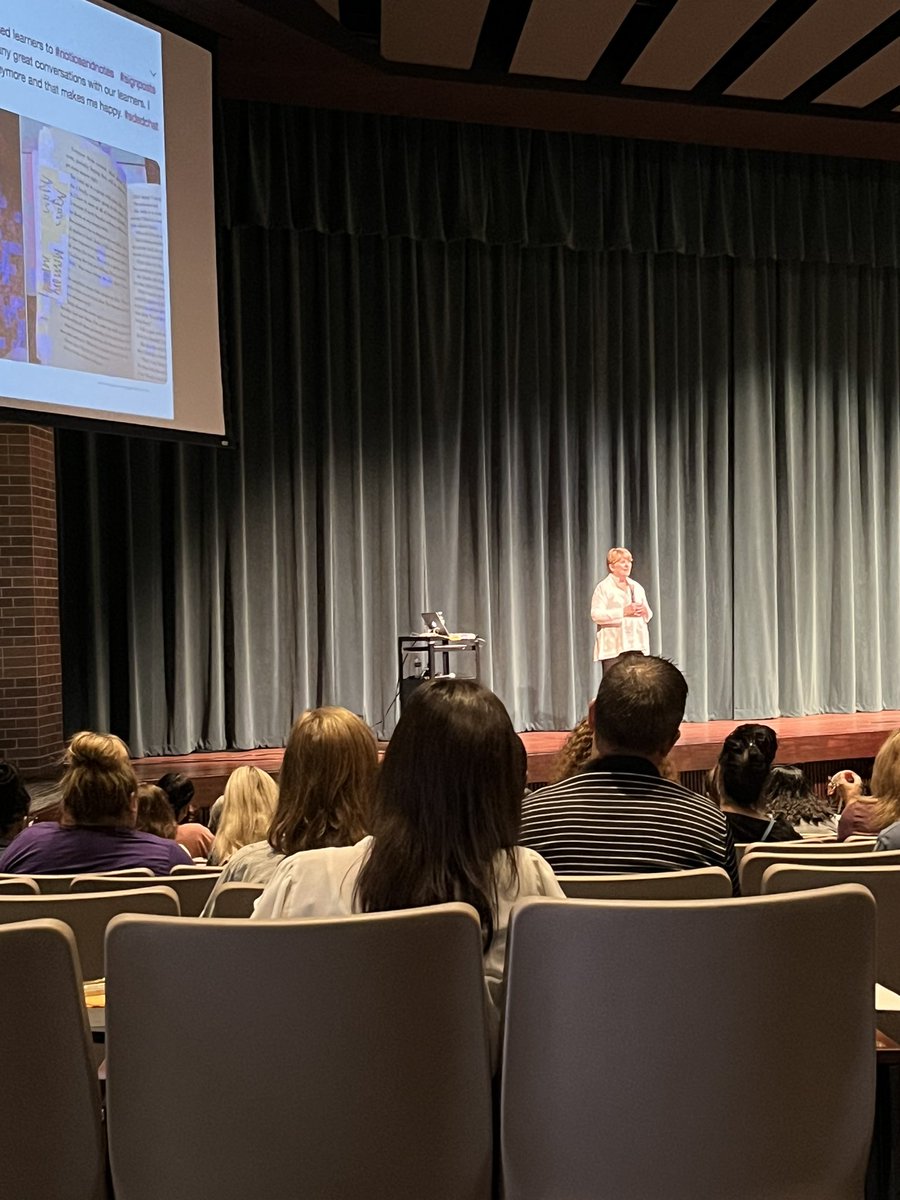 hmh08's tweet photo. Goosebumps! If you have a chance to engage with  @KyleneBeers, you have to take it! She is a gem, and I had goosebumps at the end. So genuine and inspiring! @katyisd #katyisdela @BeckendorffJH https://t.co/F0JdW3qkCc