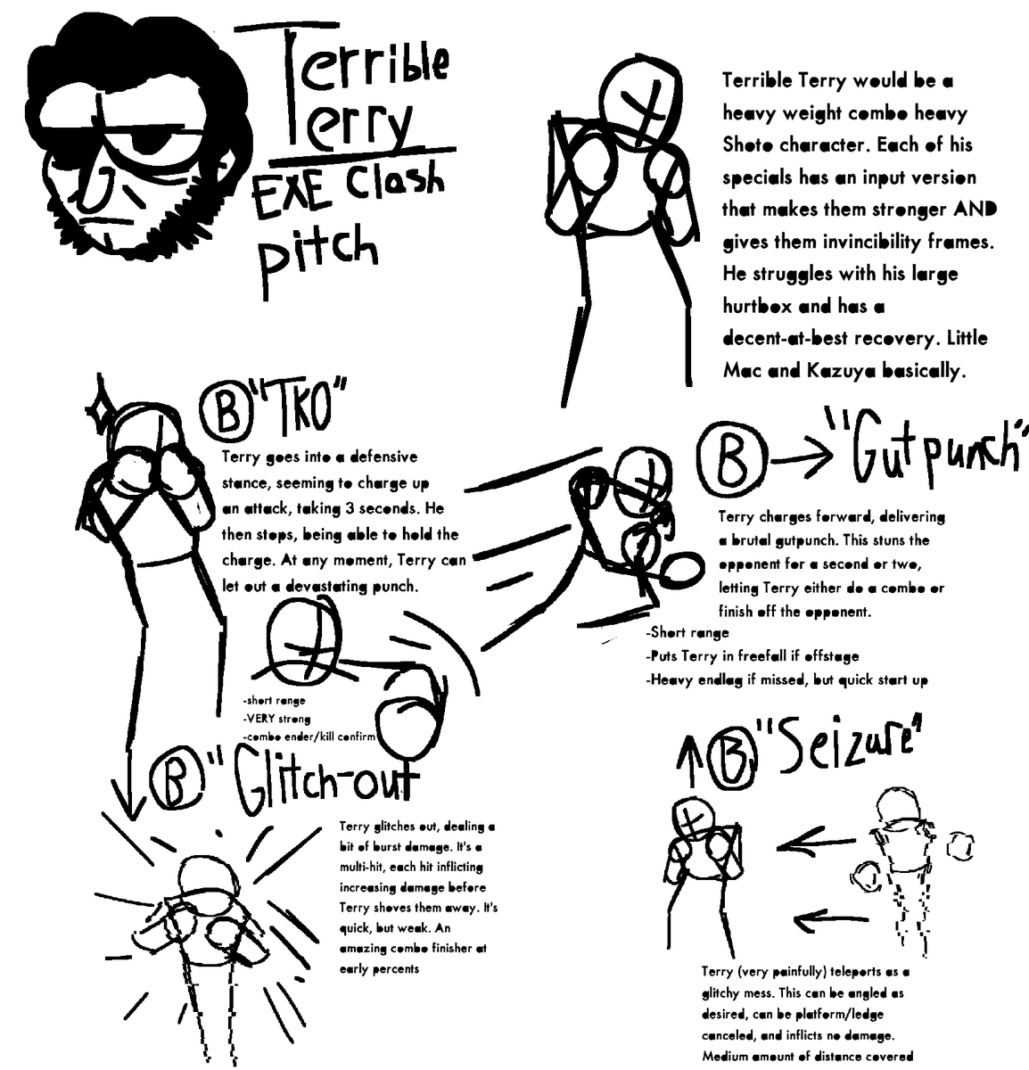 PanncakePK's tweet photo. Terrible Terry concepts for @/EXEClashGame
#punchoutexe #EXEClash #exeoc https://t.co/DeQCH21LJu