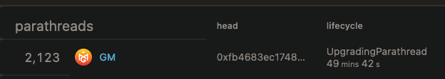 GM – Parachain secured for 6.9 KSM very cool