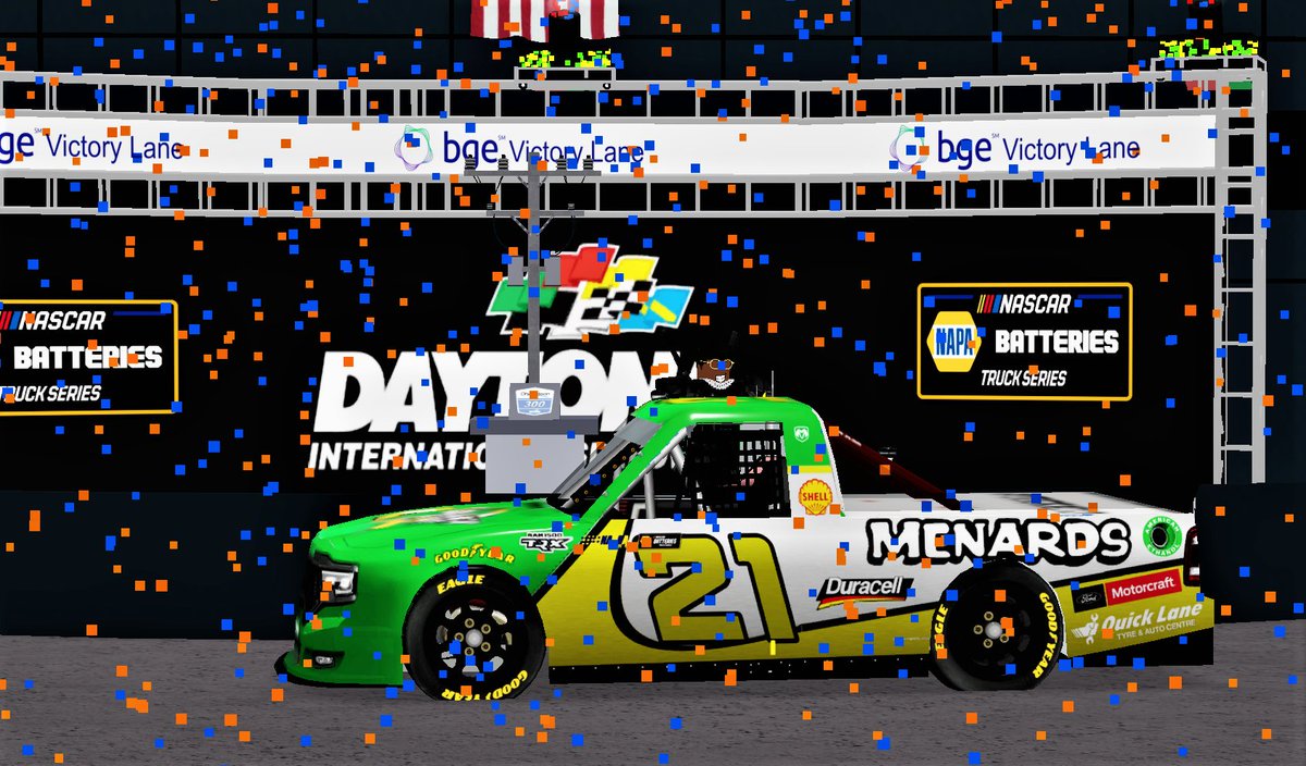 OfficialNAPRA's tweet photo. After dominating, Money kicks of Season 3 by winning the Ohio Edison 300 at Daytona! #NASCAR #ROBLOX #RoRacing https://t.co/hRX8lqzJX6