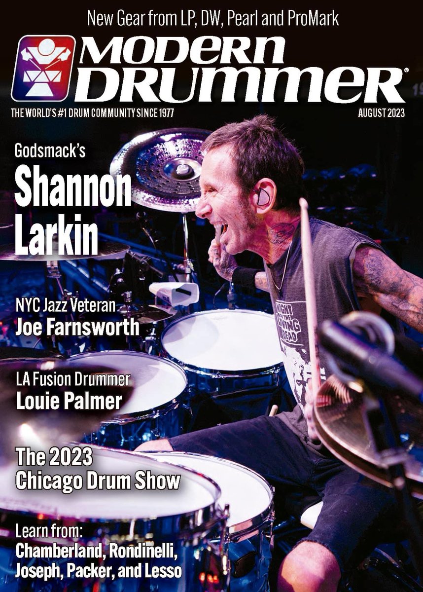 godsmack's tweet photo. Check out @Shannon13Larkin on the August cover of @modern_drummer magazine… OUT NOW! Grab your copy at https://t.co/hkehZtCZbK 💥🥁💥
#shannonlarkin #godsmack #drummer #drum #drums #drummer #moderndrummer #moderndrummermagazine #drumlife https://t.co/ajNqaTzsfb