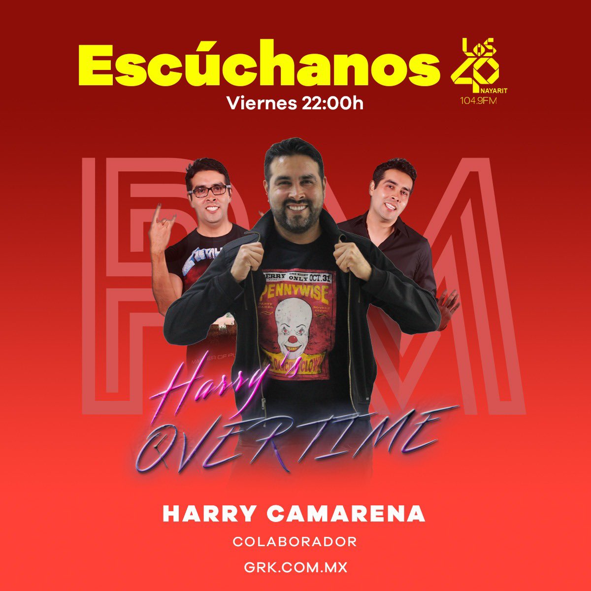 1049Radio's tweet photo. Noche de Viernes = #1049Radio con el #HarrysOverTime por #Los40 #Nayarit 104.9 FM
22:00 hrs. hoy, con musica de los 90’s. https://t.co/huZIzgGXKX