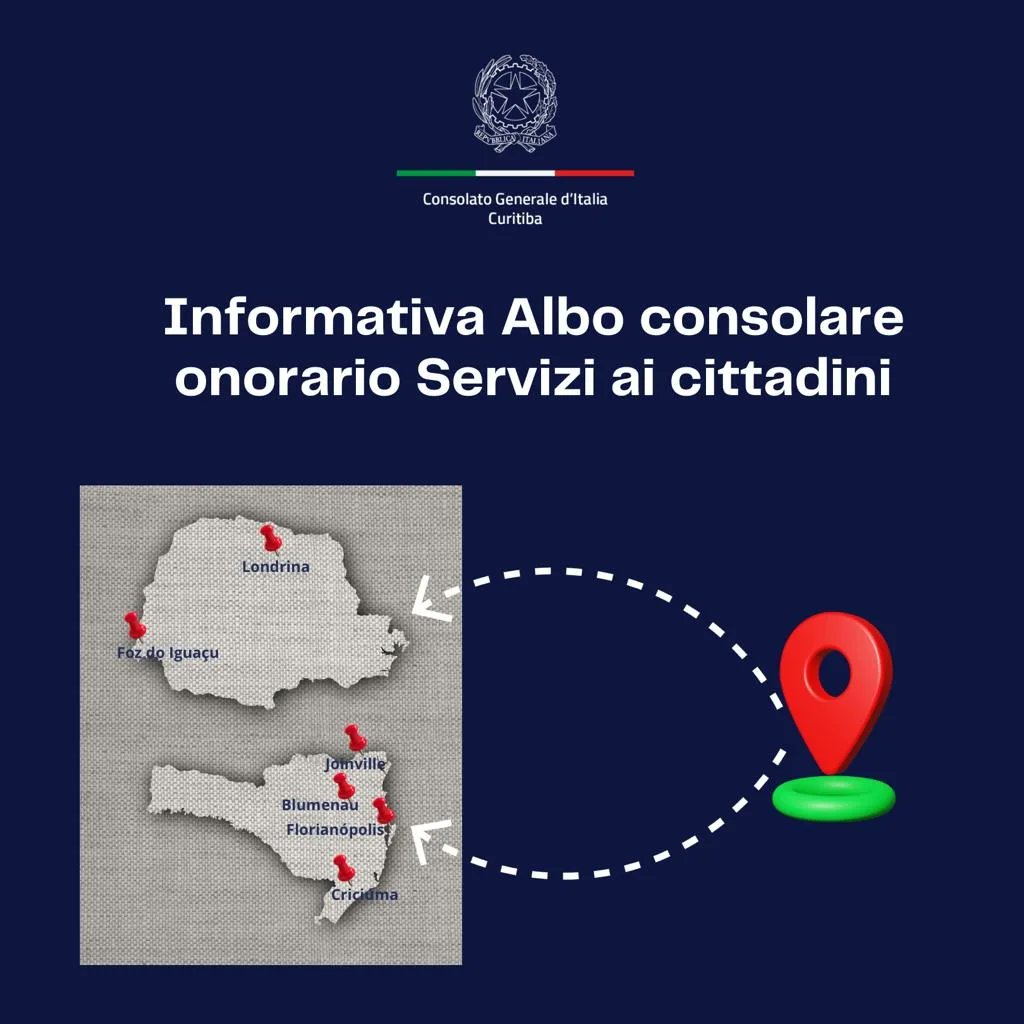 ItalyinCuritiba's tweet photo. Informativa Albo consolare onorario Servizi ai cittadini

➡️ Link nella Bio

#aggiornamento
#consolare 
#Paraná
#santacatarina
#italybrazil https://t.co/nEKHXFO4FL