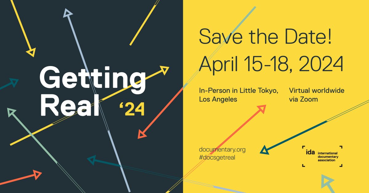 IDAorg's tweet image. Have you saved the date yet for #DocsGetReal 2024? documentary.org/gettingreal/ab…