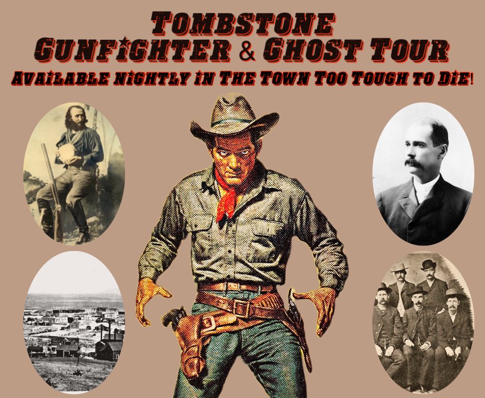 GunfighterGhost's tweet photo. Tours available nightly here in historic Tombstone, Arizona! Learn about the pioneers &amp; gunslingers who made the Wild West, wild! #tombstonearizona https://t.co/DbIHfyjhj1
