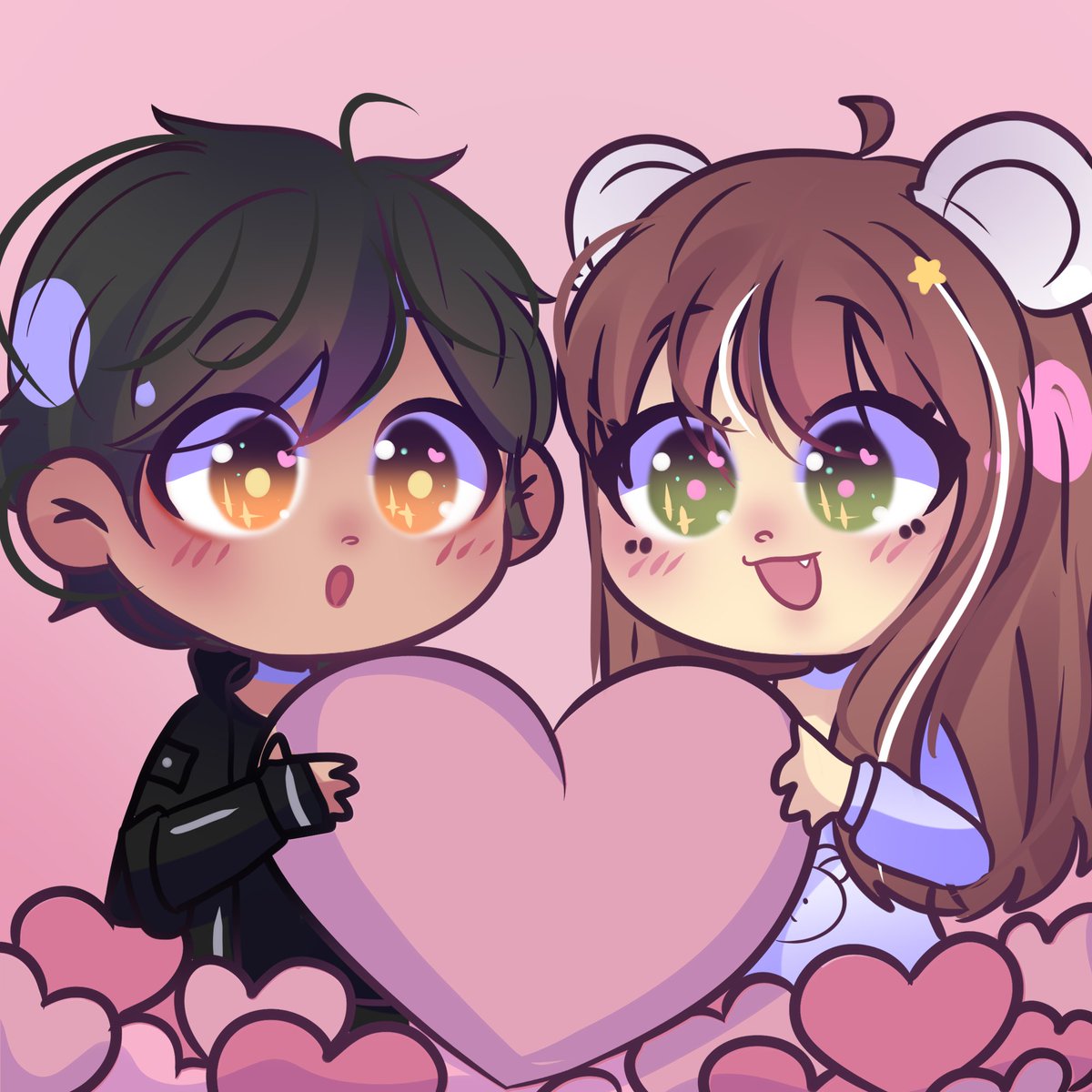 ShiroKyokuma's tweet photo. Usando nuestro nuevo iconmatch con mi amado esposo @D4rkxuz 💕. Amo como nos vemos, está re cuteeee 😍💖

Art by: @Usikobayashi ✨

#NuevaFotoDePerfil #NewProfilePic #Shiroxuz #DkzArt #ShiroDraw https://t.co/bkGpA8ENfW