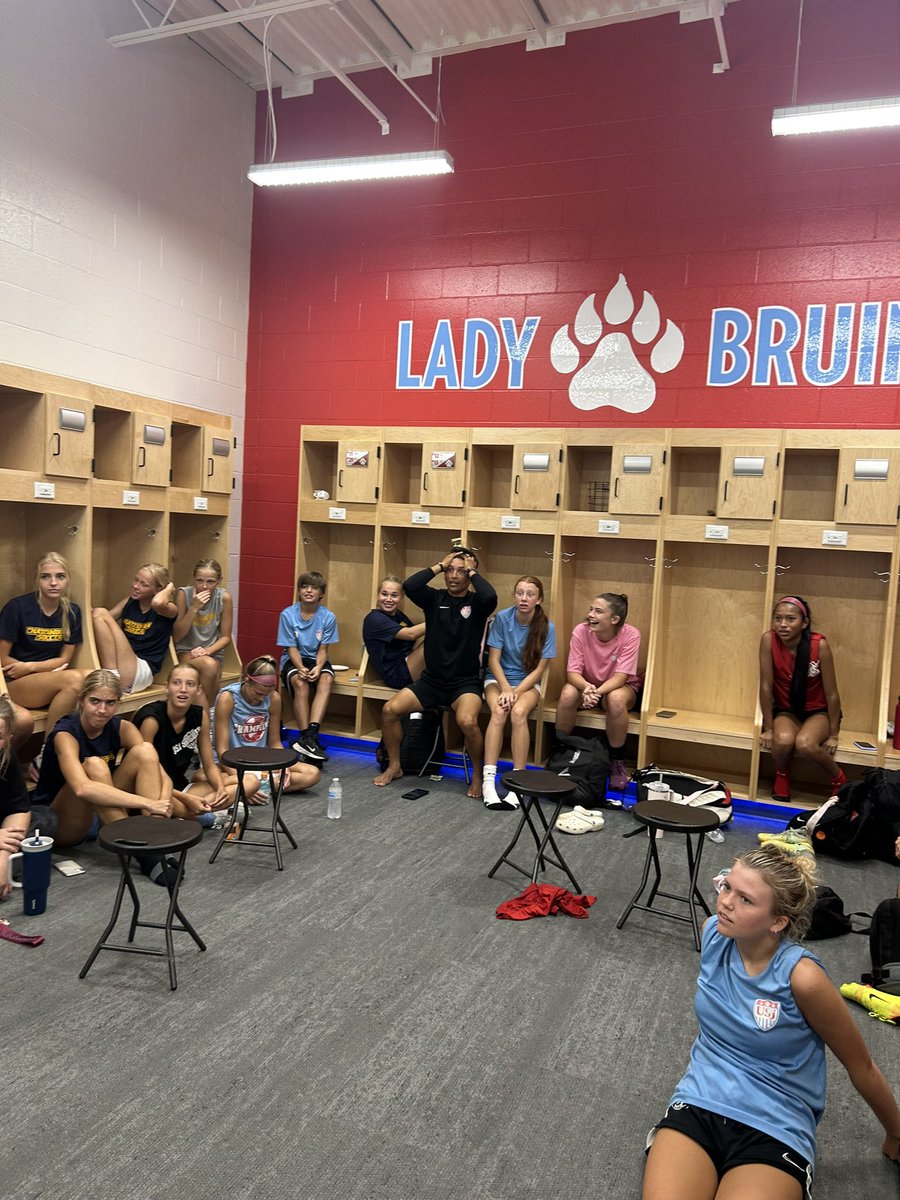 USJbruinsoccer's tweet photo. Lady Bruins ready for a run out tomorrow morning 10am Carlock Stadium Vs @ccschargerssc! Teammates getting to be teammates today. Great time! #seniorswin #kneadforguesstures #nunchucksorchopsticks @USJAthletics https://t.co/UDSwqGPbhA