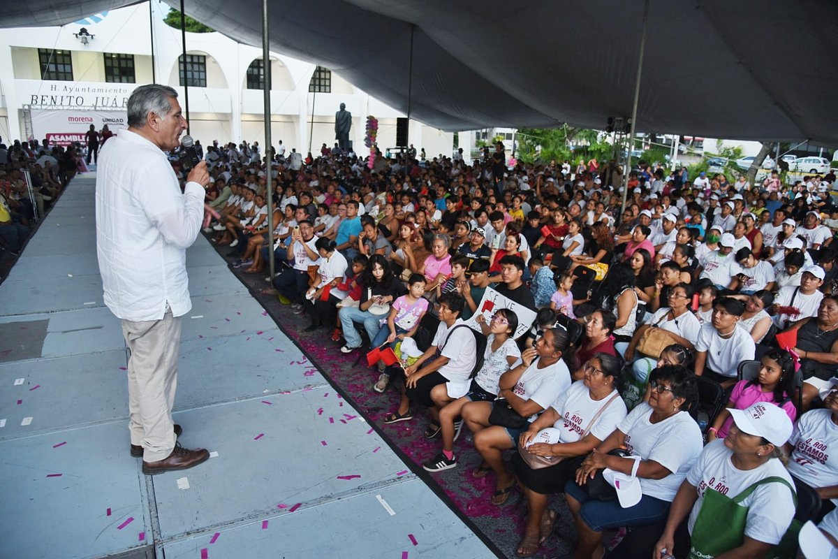 adan_augusto's tweet photo. Desde Cancún, el corazón turístico del país, cerramos una jornada muy emocionante de asambleas populares por Quintana Roo.

Aquellos que en el pasado fueron olvidados, hoy tienen la esperanza más viva que nunca.

¡Sin zigzagueos: vamos por el camino seguro! https://t.co/54Pj80IPGy