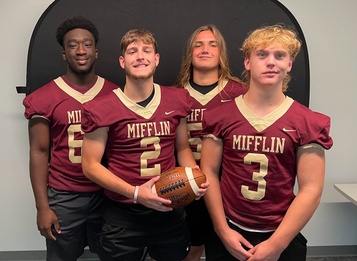 Representing Gov. Mifflin today at LL Media Day, from left: Kabine Toure, Aidyn Cannon, Gavin Kelly and Brandon Jones.  @FootballGmhs <a href="/GMSDAthletics/">Governor Mifflin Athletics</a> <a href="/GovMifflinSD/">Governor Mifflin</a> <a href="/GMHSPrincipal/">Steve Murray</a> <a href="/CoachMorrissey/">Nicholas Morrissey</a> <a href="/JeffReinhart77/">Jeff Reinhart LNP</a> #LLfootball
#mikedragosports