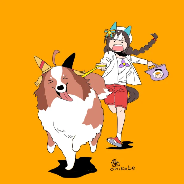 そしてシェルティリッキーと鉢合わせに笑
