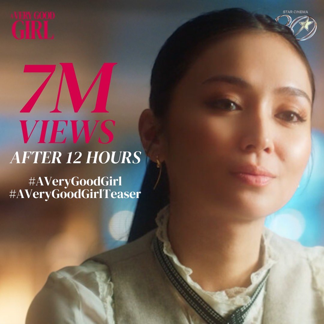 StarCinema's tweet photo. A VERY GOOD MORNING INDEED! Thank you for making us reach 7M views after 12 HOURS! 🎉 

See you in cinemas September 27! 👸

#AVeryGoodGirl
#AVeryGoodGirlTeaser

GOOD GIRLS REVEAL https://t.co/utoEdqcTC3