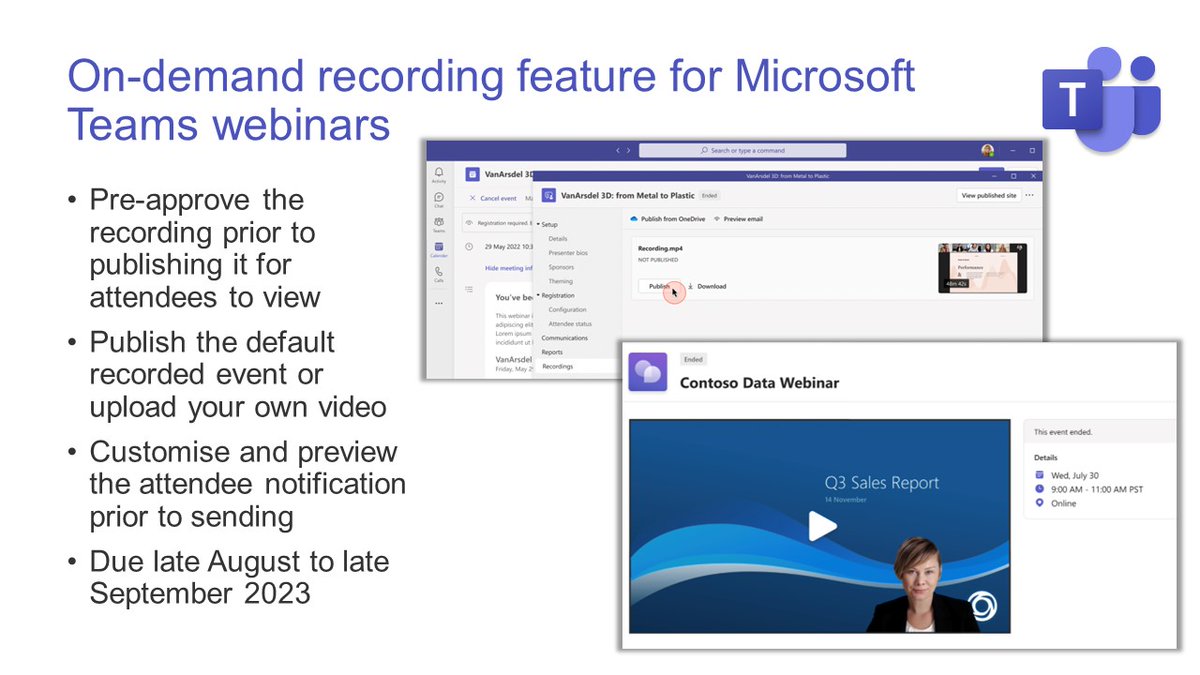 🔜 On-demand recording feature for #MicrosoftTeams webinars. Publish the recording of your #MSTeams webinars/own video &amp; automatically send an update to attendees.

📆  Due late August to late September.

🔗 supersimple365.com/on-demand-reco…

🔗 What else is new? supersimple365.com/whats-new-in-m…