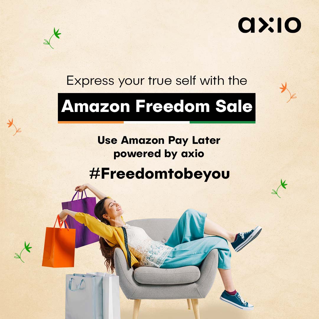 add_axio's tweet photo. Have the #FreedomToBeYou with the Amazon Freedom Sale. Checkout with Amazon Pay Later to pay it with easy EMIs.

#amazonfreedomsale #axioLife #amazon #sale #axioExperience #makecreditgood #paylater  #Instantcredit #easyEMI https://t.co/Ms8NdNMNKI