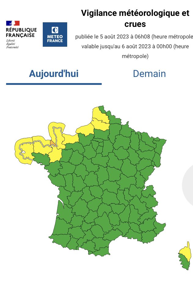 meteofrance's tweet photo. Suite au passage  de la dépression. #Antoni, fort coup de vent dans l’après midi sur le littoral de l'ouest de la manche et du nord de la bretagne entraînant un épisode de fortes vagues.

🟠 #VigilanceOrange #vaguessubmersion pour #illeetvilaine 

https://t.co/w5OGXbEEhP https://t.co/D65oGwcXck