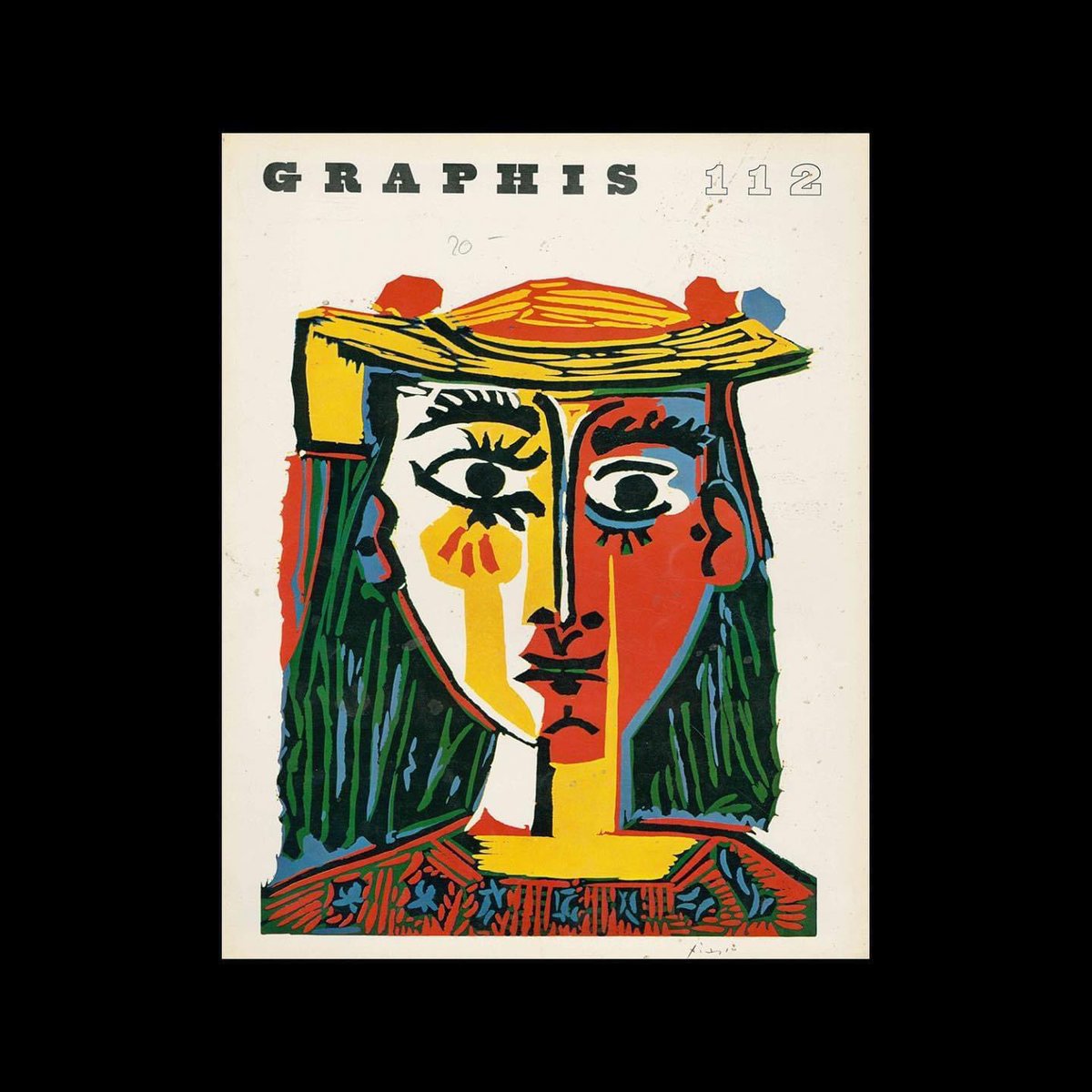 Graphis 112, 1964. Cover design by Pablo Picasso. #pablopicasso #picasso #designarchives #designhistory