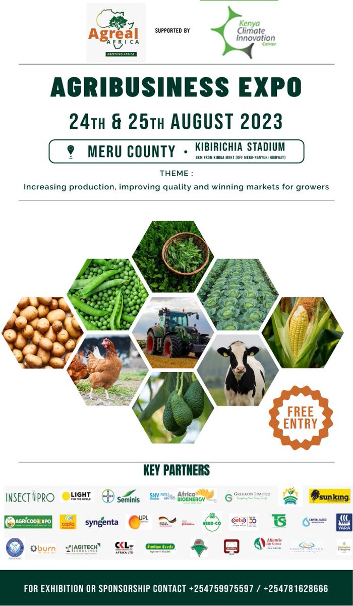 agrealafrica's tweet photo. 🌾Get ready for Agribusiness Expo at the scenics MERU Kibirichia Stadium🏟️.A celebration of agricultural invocation and investment awaits you in the heart of fertile land🌱.
#AgribusinessExpo #MERUKibirichia #CultivatingConnections #Eventswithadifference
#Farmers https://t.co/y1VjZSh6iP